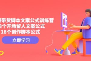 【副业4207期】短视频带货怎么做：短视频带货脚本文案公式训练营教程