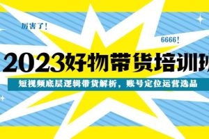 【副业4189期】短视频怎么赚钱：2023好物带货短视频带货解析，账号定位运营选品