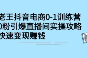 【副业2735期】抖音直播电商运营：0粉引爆直播间实操攻略，快速变现训练营