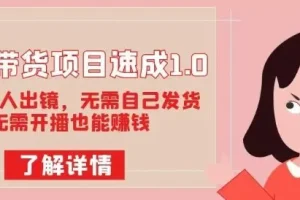 【第6073期】图文带货项目速成1.0：无需真人出镜，无需自己发货，无需开播也能赚钱！