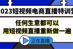 【第4586期】短视频直播电商怎么做：2023短视频电商直播特训营，任何生意用短视频直播重新做一遍