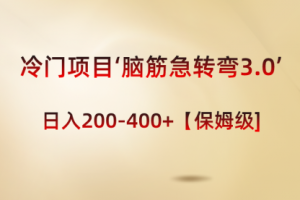 【第6861期】冷门项目‘脑筋急转弯3.0’轻松日入200-400+【保姆级教程】
