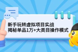 【副业2604期】如何做虚拟资源项目实战：揭秘单品1万+大类目操作模式