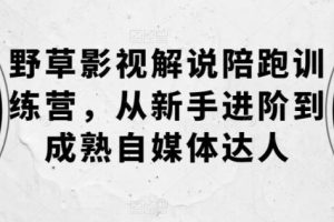【第5148期】影视解说视频制作教程：影视解说陪跑训练营，从新手进阶到成熟自媒体达人