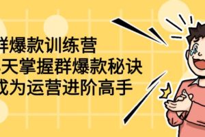 【副业2661期】群爆款计划训练营：8天掌握群爆款布局，进阶运营高手