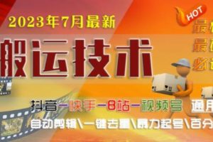【第5371期】短视频搬运怎么做:2023年7月最新必过审搬运技术,抖音快手B站通用自动剪辑一键去重过原创