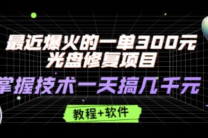 【副业2912期】光盘修复副业项目：最近爆火一单300+，一天几千元【教程+软件】