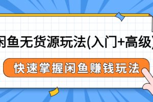 【副业2953期】闲鱼无货源怎么赚钱：闲鱼无货源玩法(入门+高级)（价值498）