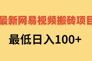 【副业3021期】网易视频搬砖项目，副业项目最低日入100+（视频教程+文档）