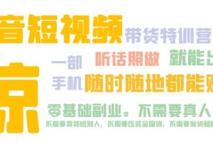 【第4443期】怎么开抖音赚钱：抖音短视频·带货特训营15期，一部手机抖音赚钱教程