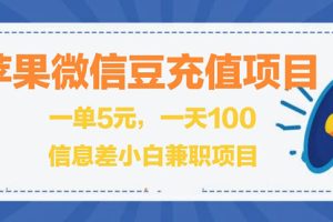 【副业3036期】苹果微信豆充值副业项目：闲鱼淘宝卖苹果微信豆充值项目,一单利润5元