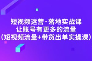 【副业4333期】抖音短视频带货怎么操作：短视频流量+带货出单实操，抖音运营实战课