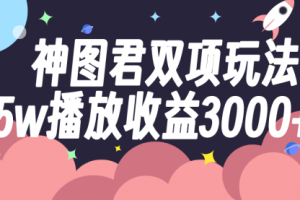 【第6336期】神图君双项玩法，5w播放收益3000+