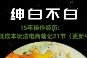 【第6308期】绅白不白·15年操作经历：贫穷低成本玩法电商笔记21节（1107日更新）