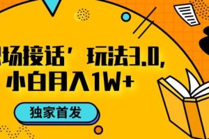 【第6278期】职场接话3.0玩法，小白易上手，暴力变现月入1w【揭秘】
