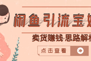 【副业3111期】如何利用闲鱼创业：闲鱼引流宝妈粉+卖货赚钱，月入30000+（实操教程）