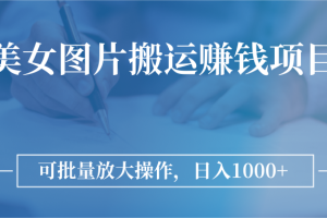 【副业3184期】图片搬运怎么赚钱：详解图片搬运赚钱项目，可批量放大操作，日入1000+
