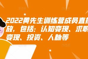 【副业3203期】普通人如何赚钱致富：2022黄先生财商思维，认知+变现+写作+普通人如何赚钱