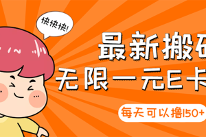 【副业3244期】2022年副业项目：最新搬砖无限一元E卡副业项目（教程+软件）