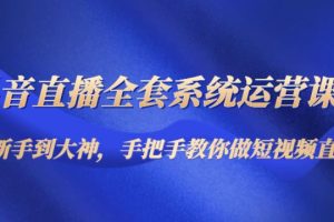 【副业4041期】抖音直播怎么赚钱：从新手到大神，抖音直播短视频全套运营课程