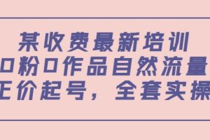 【副业3711】抖音最新玩法：0粉0作品自然流量+正价起号，全套实操课