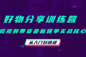 【副业3966】怎么做好物分享赚钱：最新短视频好物分享带货从入门到精通