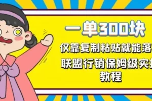 【第5919期】无脑复制粘贴被动收益项目：复制粘贴每天一小时，一单轻松300+，正规稳定副业
