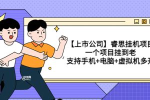 【副业3584】挂机赚钱项目：睿思长期挂机项目，支持手机+电脑+虚拟机多开