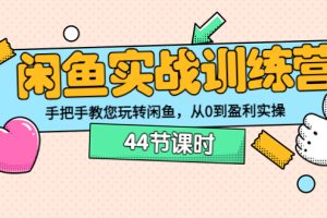 【副业3656】闲鱼怎么卖货：闲鱼实战训练营：手把手教您闲鱼从0到盈利（44节课时）