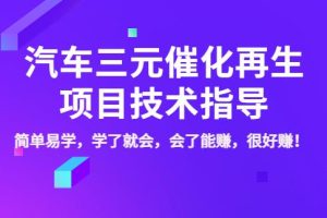 【副业3748】汽车三元项目怎么做：汽车三元催化再生赚钱项目（全套教程）