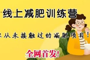 【第5534期】线上减肥训练营项目：足不出户，线上减肥项目，靠社群朋友圈，月入五位数