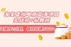 【副业3873】淘宝虚拟店铺怎么做：每天2小时，月入5000+淘宝虚拟电商项目