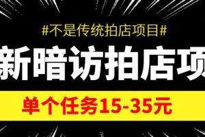 【副业3904】信息差赚钱项目：最新暗访拍店项目，单个任务15-35元