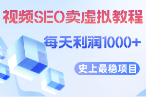 【第5349期】虚拟产品项目玩法：视频SEO出售虚拟产品私域变现项目，每天稳定2-5单利润1000+