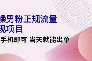 【副业3940】男粉暴利转化项目：2022实操男粉正规流量变现项目【视频课程】