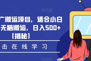 【第5313期】影视推广怎么做：适合小白操作，无脑搬运，影视推广搬运项目日入500+