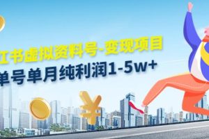 【副业4082期】小红书虚拟资源项目：小红书单号单月纯利润1-5w+实操玩法分享