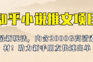 【第5189期】知乎小说推文怎么做：最近外面980的知乎小说推文变现，新玩法更新，含2500G素材