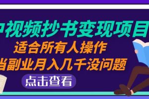 【副业4244期】抄书怎么赚钱：适合所有人操作，中视频抄书变现项目，副业月入几千
