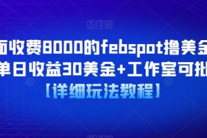 【第5041期】赚美金项目：febspot撸美金项目，单日30美金+工作室可批量【软件+教程】