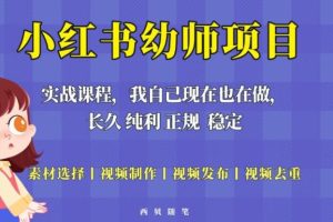 【第4873期】小红书幼师项目：单天200-700的小红书幼师项目（虚拟），稳定正规好操作！