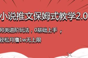 【第4686期】小说推文怎么赚钱：小说推文保姆式教学2.0，另类玩法0基础月入1w+