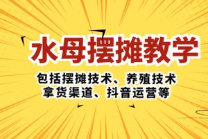 【第4502期】水母·摆摊副业项目教程：包括摆摊技术、养殖技术、拿货渠道、抖音运营等