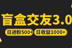 【第4479期】纸条盲盒交友项目：抖音引流简单暴力上手日收益破千