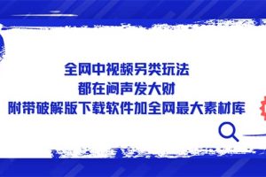 【第4534期】中视频怎么赚钱：全网中视频另类玩法，附带破解版下载软件加素材库