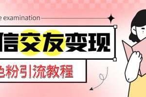 【第4551期】微信交友变现男粉项目，吸引全网LSP男粉精准变现，小白日入500+