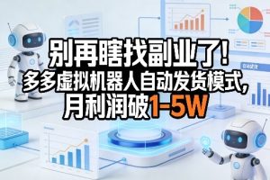 【第9708期】多多虚拟机器人自动发货模式，月利润破1-5W【揭秘】