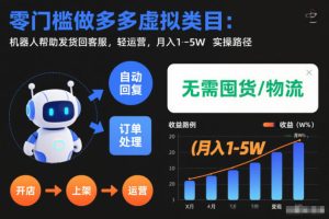 【第9665期】零门槛做多多虚拟类目：机器人帮助发货回客服，轻运营，月入1-5W实操路径