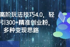 【第9088期】闲鱼高阶玩法技巧4.0，轻松日引300+精准创业粉，多种变现思路