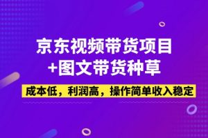 【第4384期】手把手教京东短视频带货：京东视频带货项目+图文带货种草，成本低利润高收入稳定
